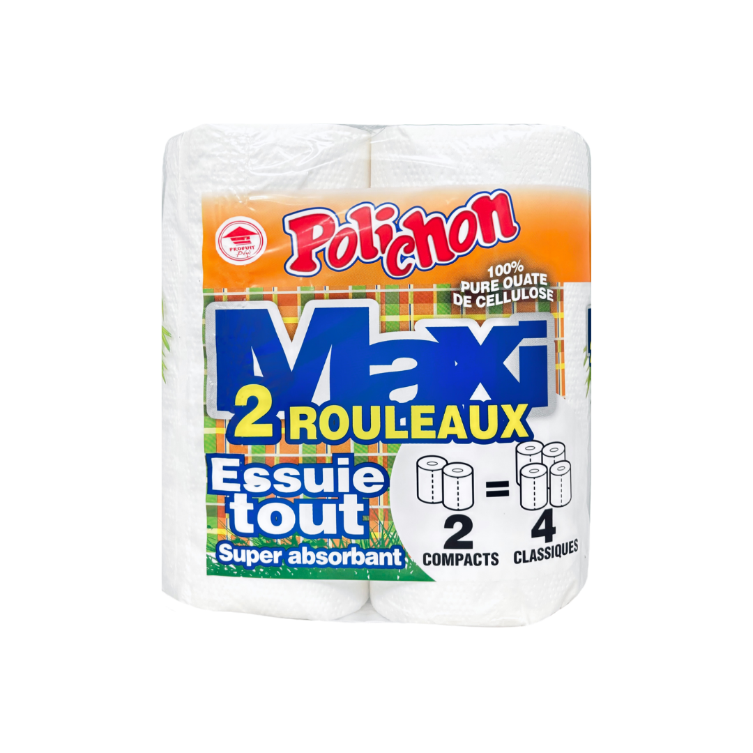 Essuie-tout Polichon Maxi 2 Rouleaux = 4 Rouleaux