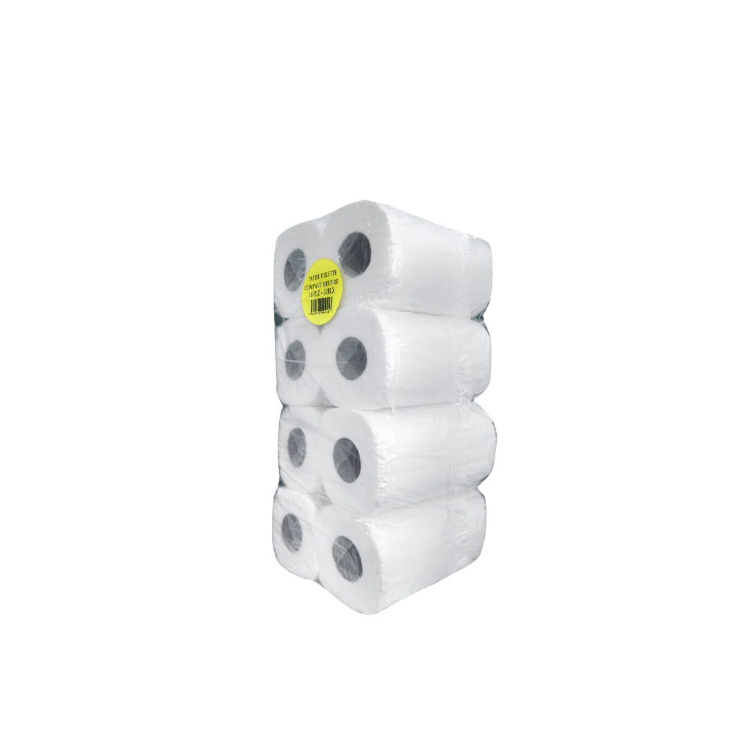Papier Toilette Neutre Compact 16=32rouleaux Blanc
